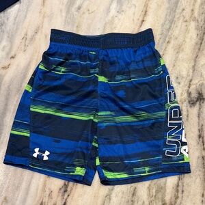 Under Armour Navy and Lime Patterned Shorts
